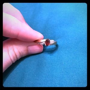 10 K Yellow Gold and White Gold Garnet Ring sz. 7
